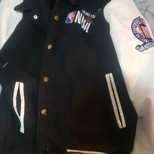 NBA Kids Black and White Jacket with Patches